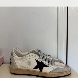 Golden Goose White and Black Star Sneakers